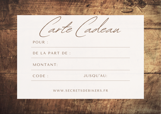 Carte cadeau Secrets de Bikers.