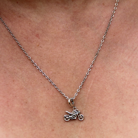 Collier pendentif argent 925 moto sportive
