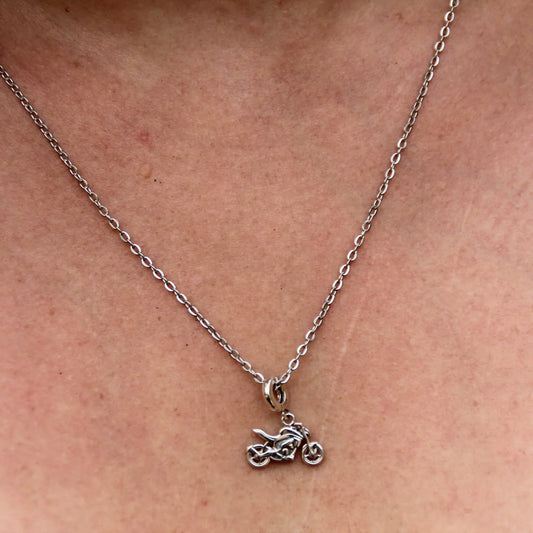 Collier pendentif argent 925 moto sportive