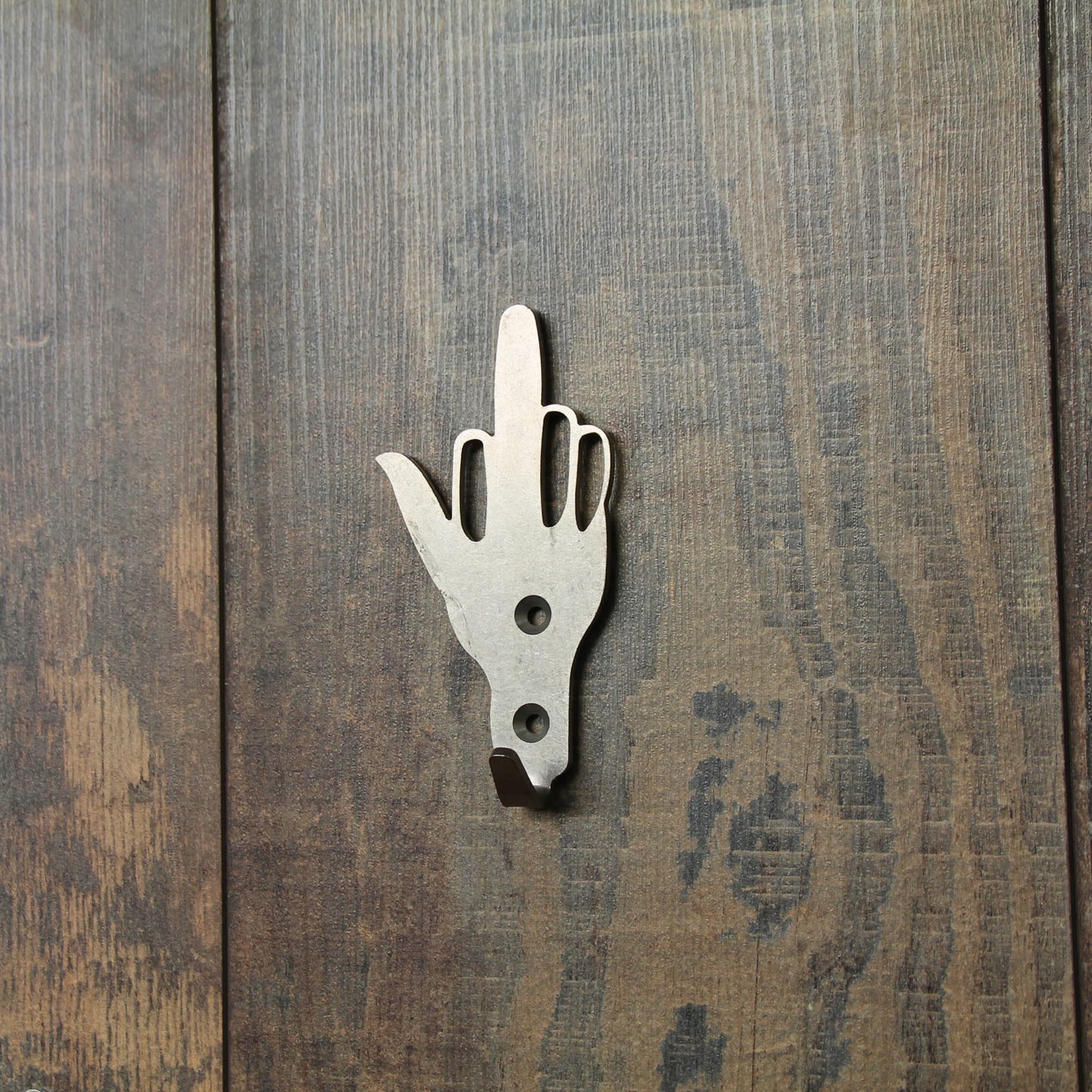 Crochet en acier inoxydable avec le symbole 'Fuck', design pour motards