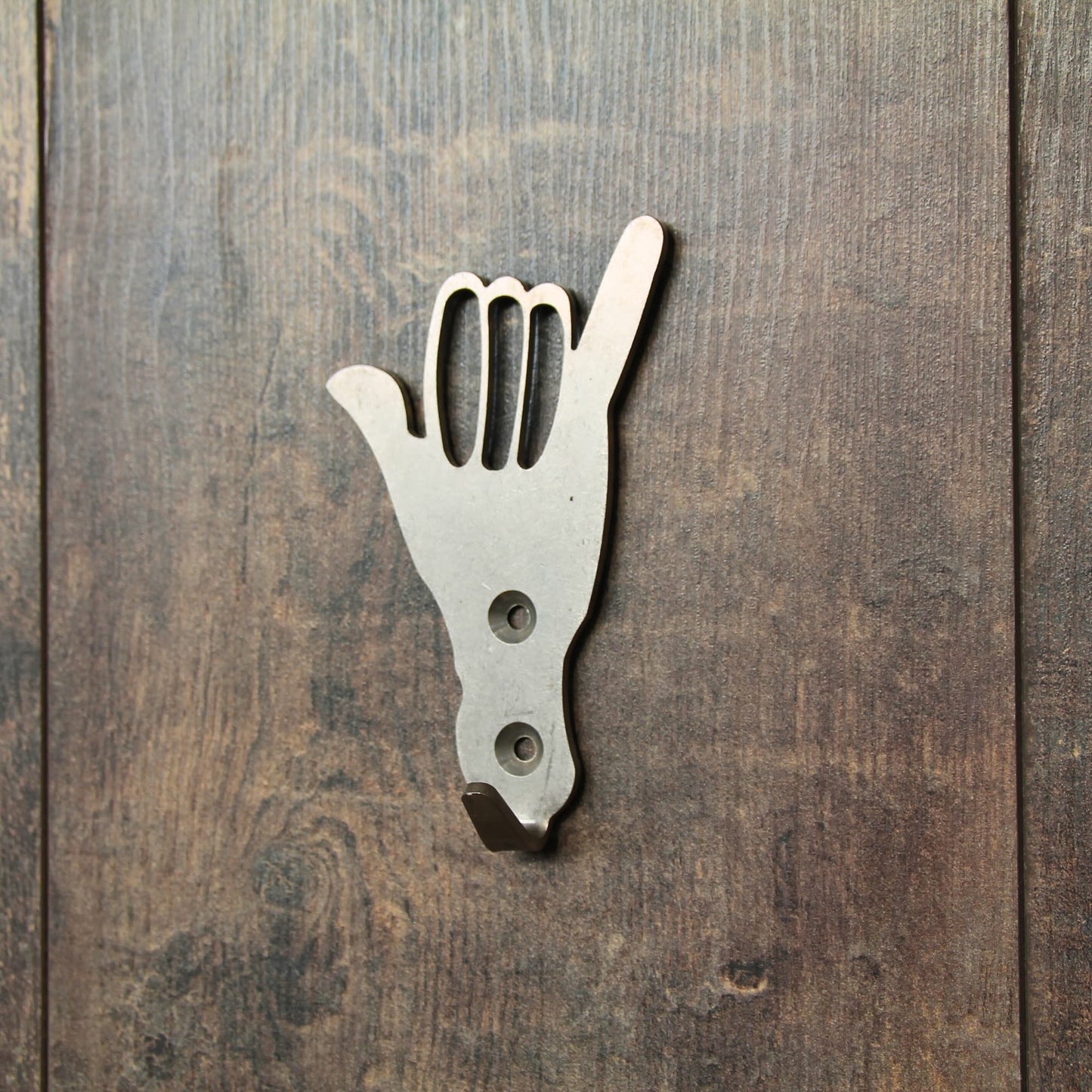 Crochet en acier inoxydable avec le symbole 'Fun', idéal pour motards.