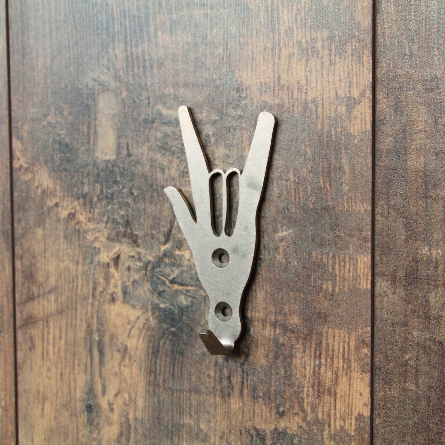 Crochet de rangement en acier inoxydable avec le symbole 'Rock', accessoire pour motards