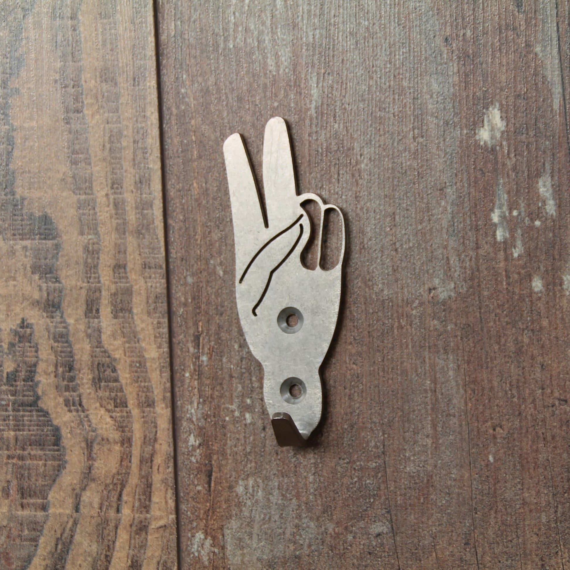 Crochet en acier inoxydable avec le symbole 'Biker' (V motard), pour accessoires de moto.