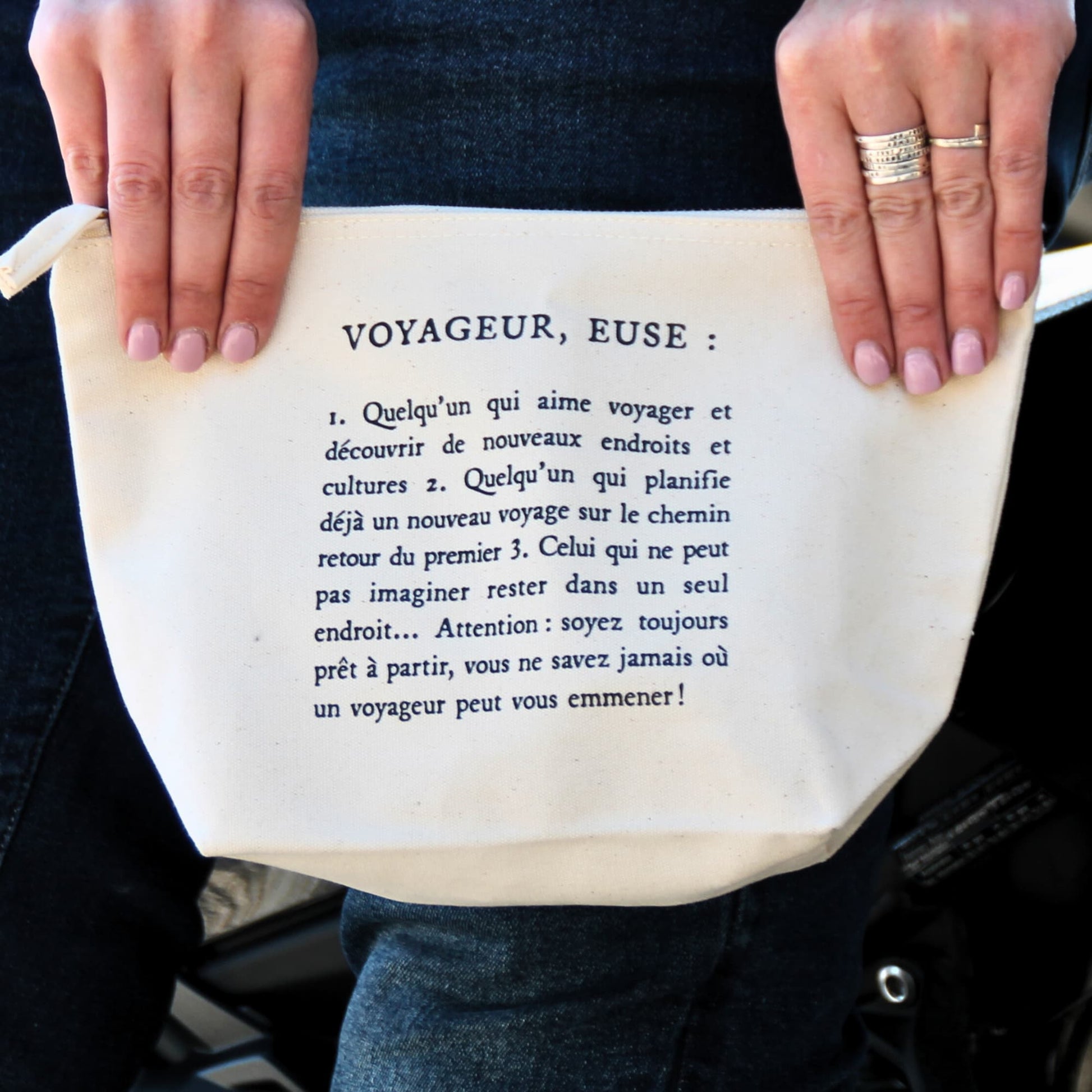 Pochette de rangement en coton pour road-trips et aventures à moto