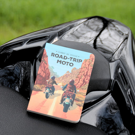 Carnet de road trip moto format A6, pour consigner tous ses souvenirs de voyage à moto
