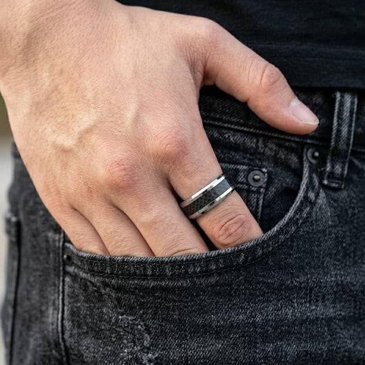 Bague motard en acier inoxydable et carbone