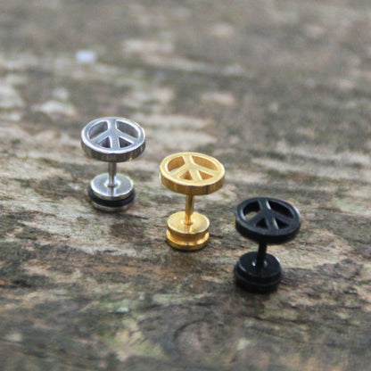 Boucles d'oreilles Peace acier inoxydable spécial casque de moto