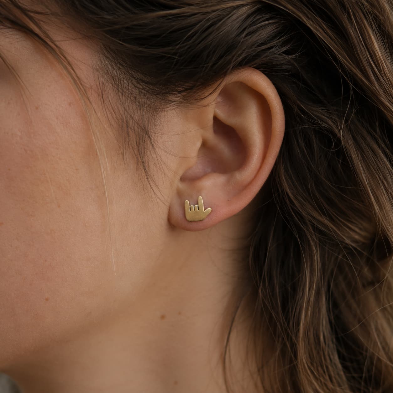 Boucles d'oreilles dorées en acier inox igne Rock n Roll