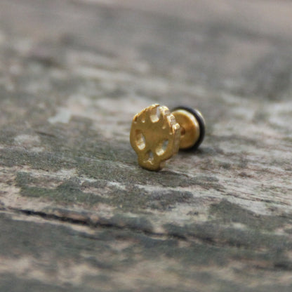 Boucles d'oreilles crane doré