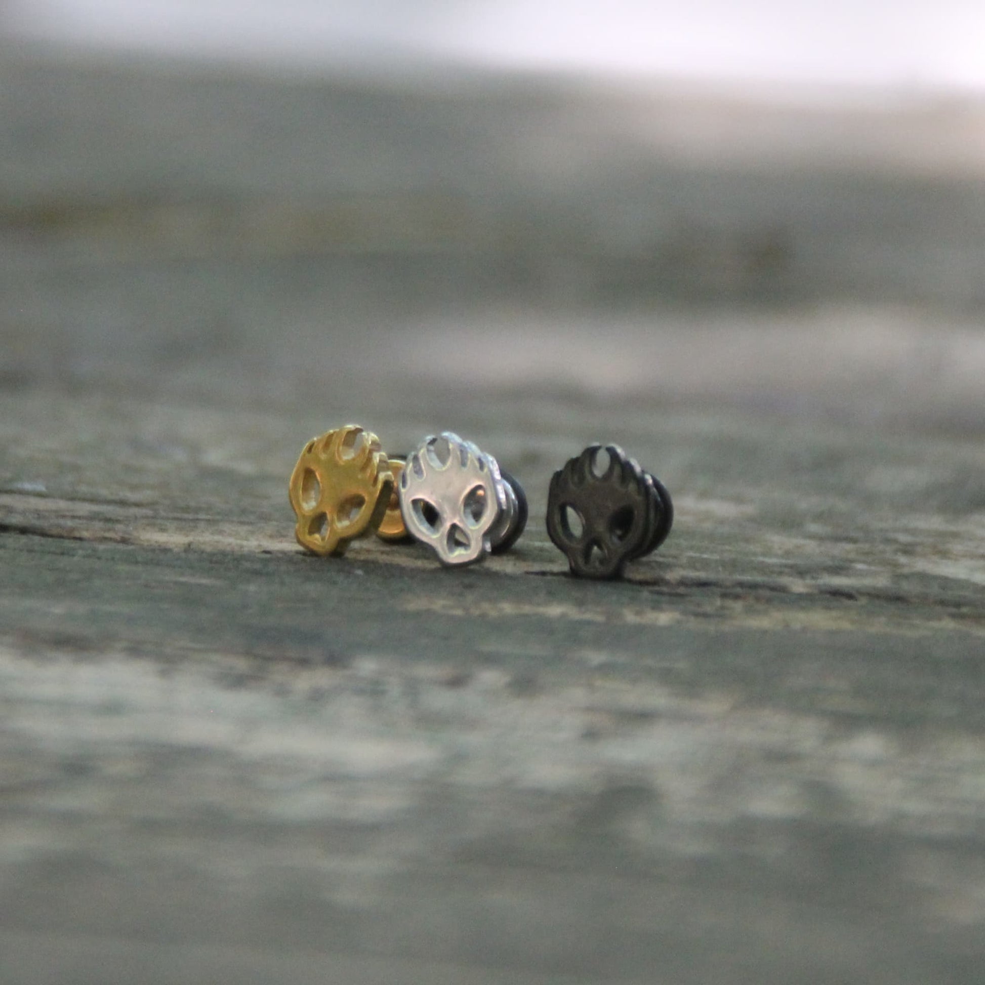 Boucles d'oreilles puce vissé crane