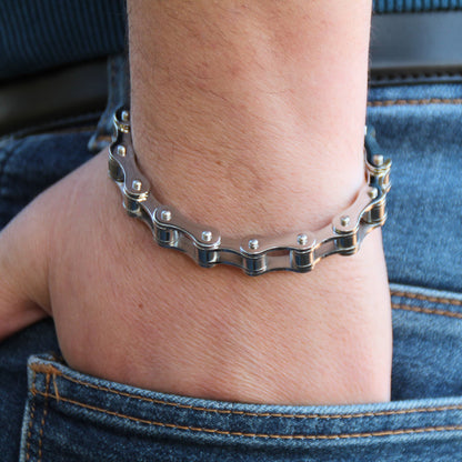 Bracelet chaine moto en acier inoxydable
