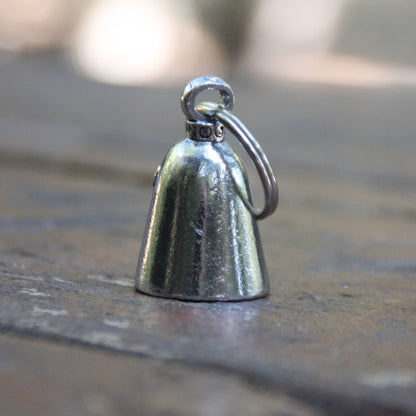Clochette moto officielle Guardian Bell made in USA : "I Love You"  vue de dos. 