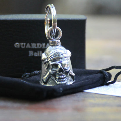 Clochette moto Guardian Bell officielle pirate sur sa pochette velours noire
