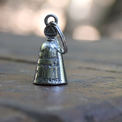 Dos de la clochette Guardian Bell Prière de la sérénité en étain