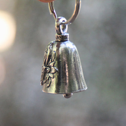 Clochette moto Guardian Bell tête de mort mexicaine vue de dos
