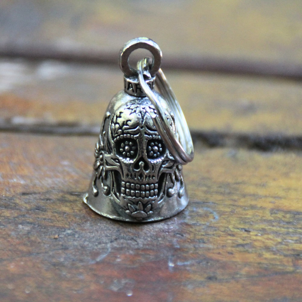 Clochette moto Guardian Bell tête de mort mexicaine, caeau motard parfait