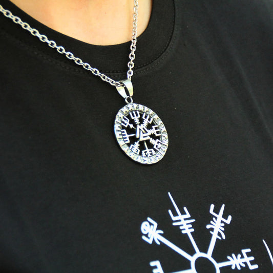 Collier biker acier 316L avec symbole Vegvisir