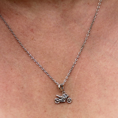Collier pendentif argent 925 moto sportive