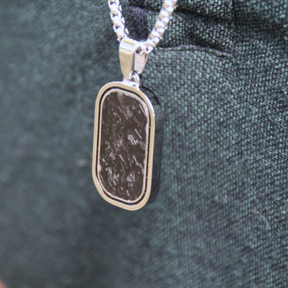 Collier plaque militaire carbone