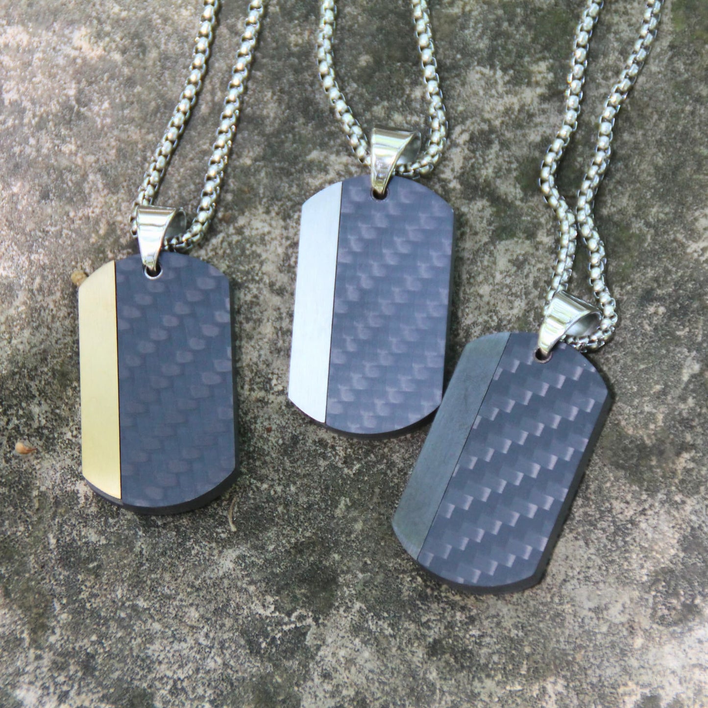 Trio de colliers motard avec plaque acier et fibre de carbone