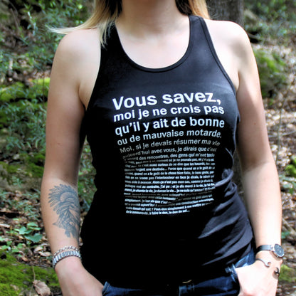 Débardeur en coton pour femme, coupe classique, avec inscription humoristique inspirée d’Astérix et Obélix.