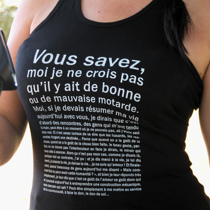 Débardeur en coton noir pour femme avec impression texte référence à Asterix & Obélix mission cléopatre