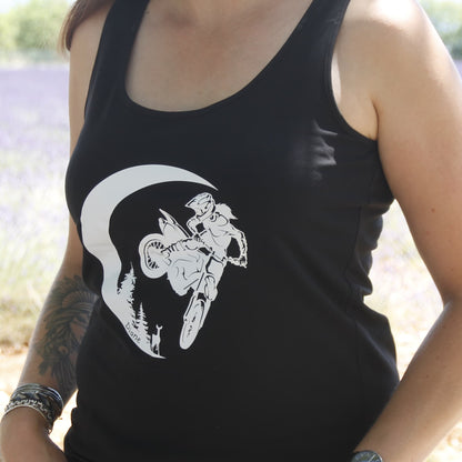 Débardeur noir femme motarde moto cross