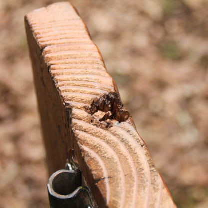 Détails sur les défauts naturels du bois du support de casque