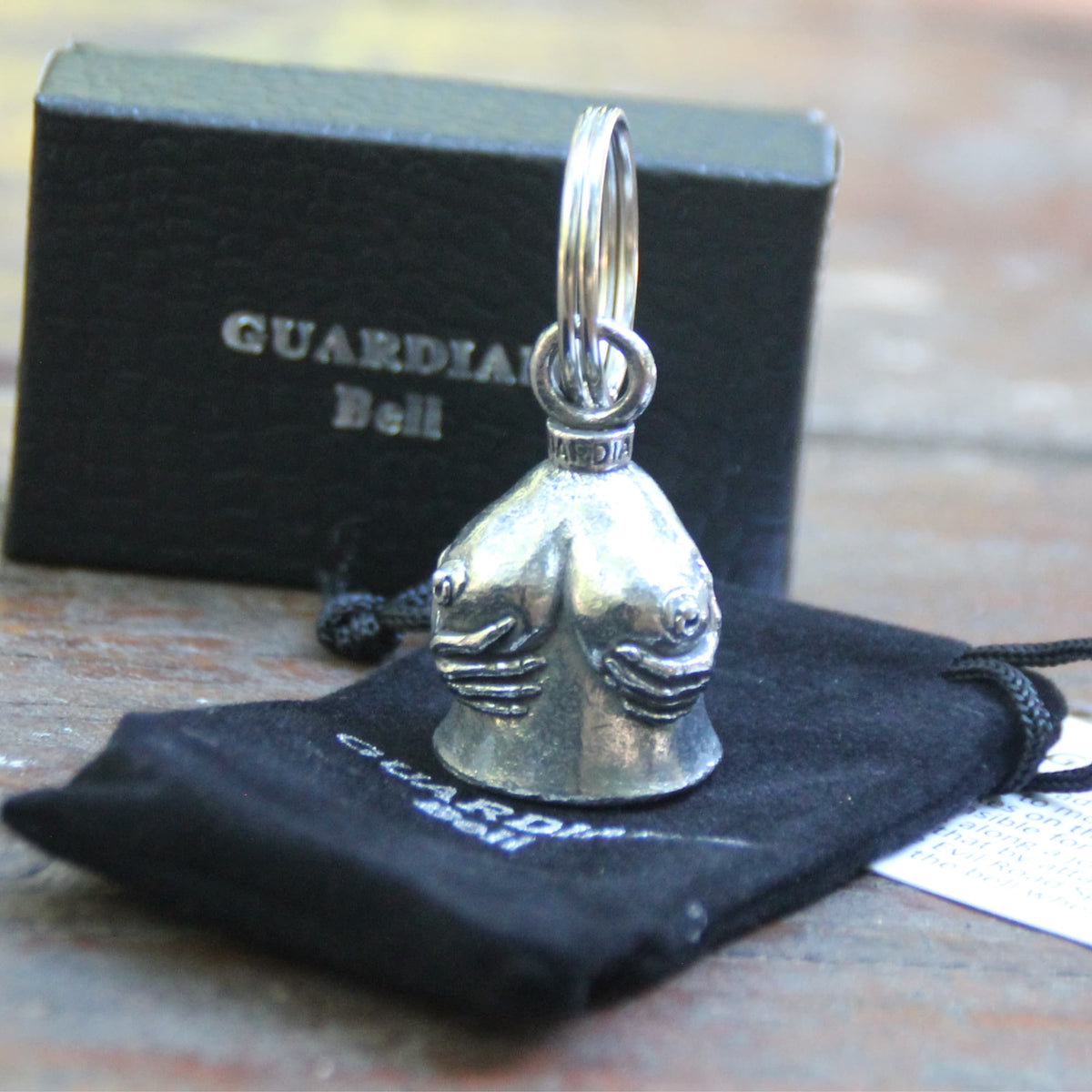 Clochette moto officielle Guardian Bell mains baladeuses et sa boite cadeau