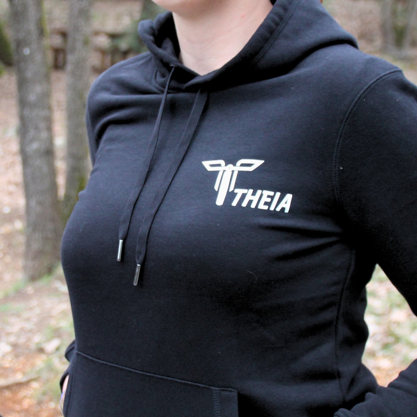 Détails du Sweat à capuche noir Theia Moto 