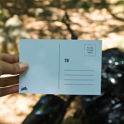 Carte postale moto vue de dos