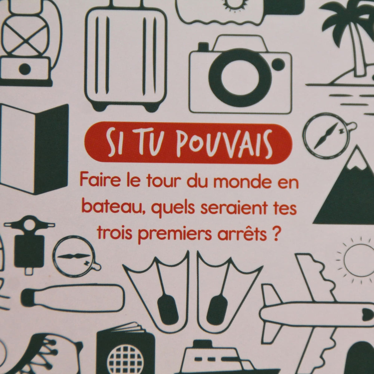 Carte Escales & Débats avec une question « Si tu pouvais » pour imaginer son prochain voyage