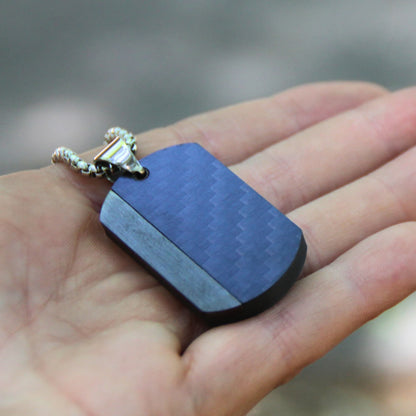 Collier plaque militaire fibre de carbone