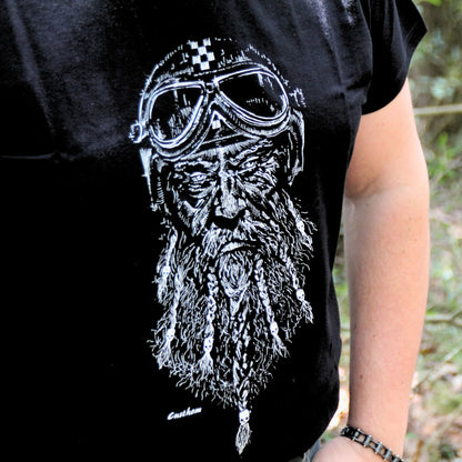T-shirt homme Viking motard, design original inspiré de la culture viking et de l’univers moto.